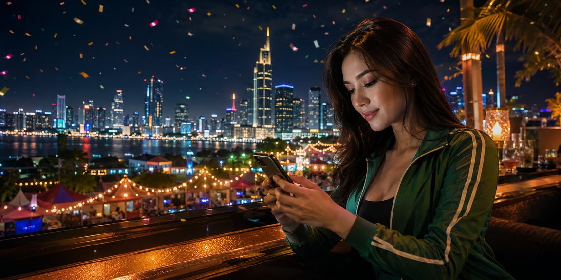 Pemain VIP menikmati bonus malam di pasar malam yang semarak