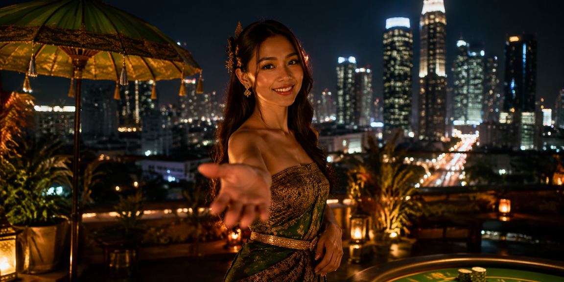 Pemain casino menggunakan aplikasi mobile dengan suasana positif