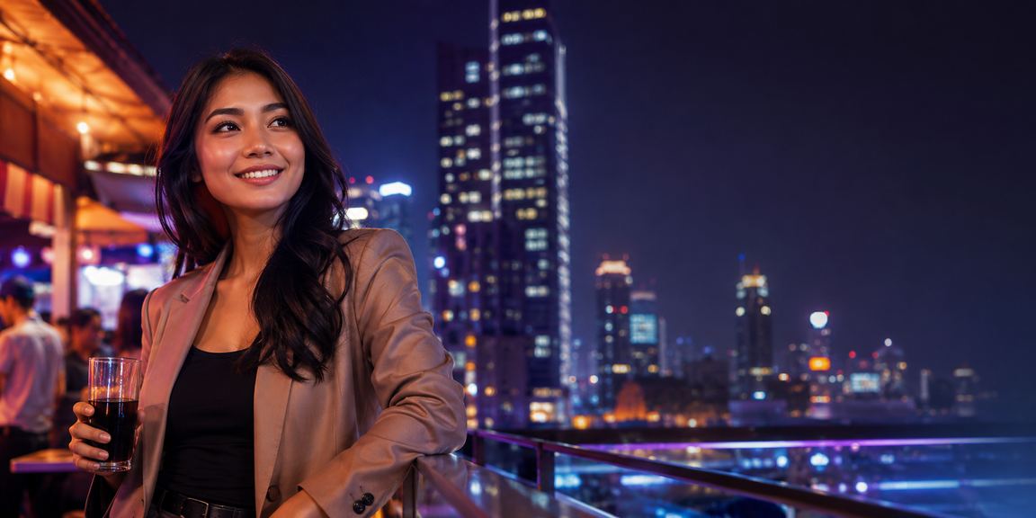 Pemandangan neon di kasino Vietnam yang hidup dan penuh warna